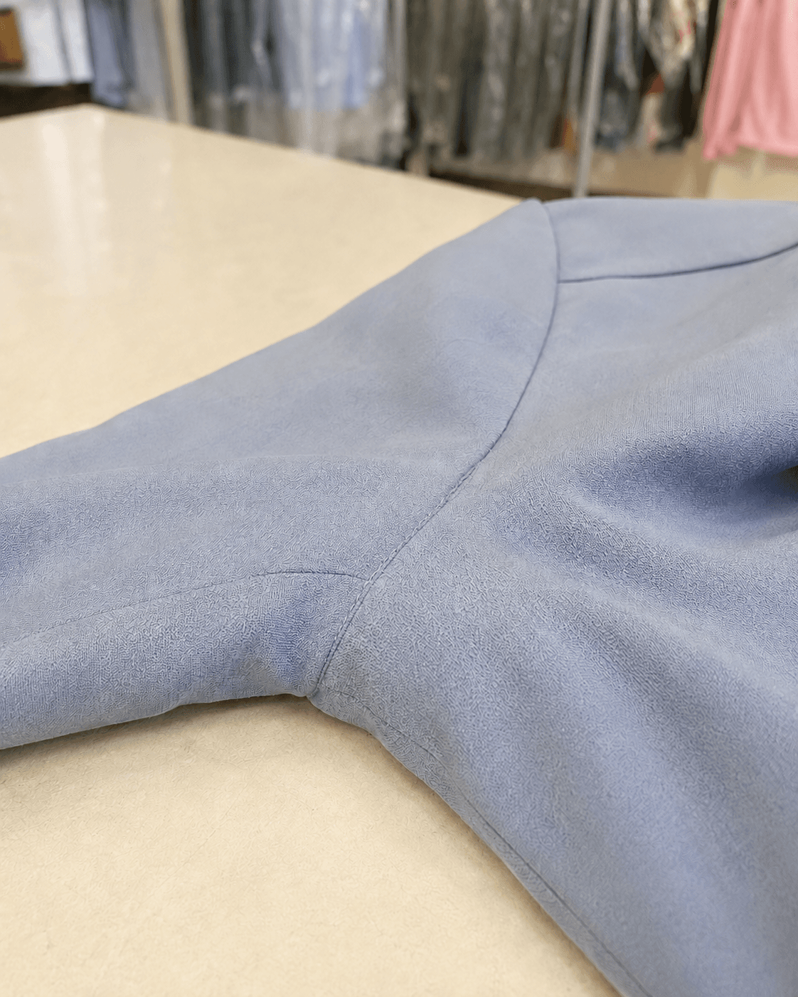 Sleeve seam after alteration repair