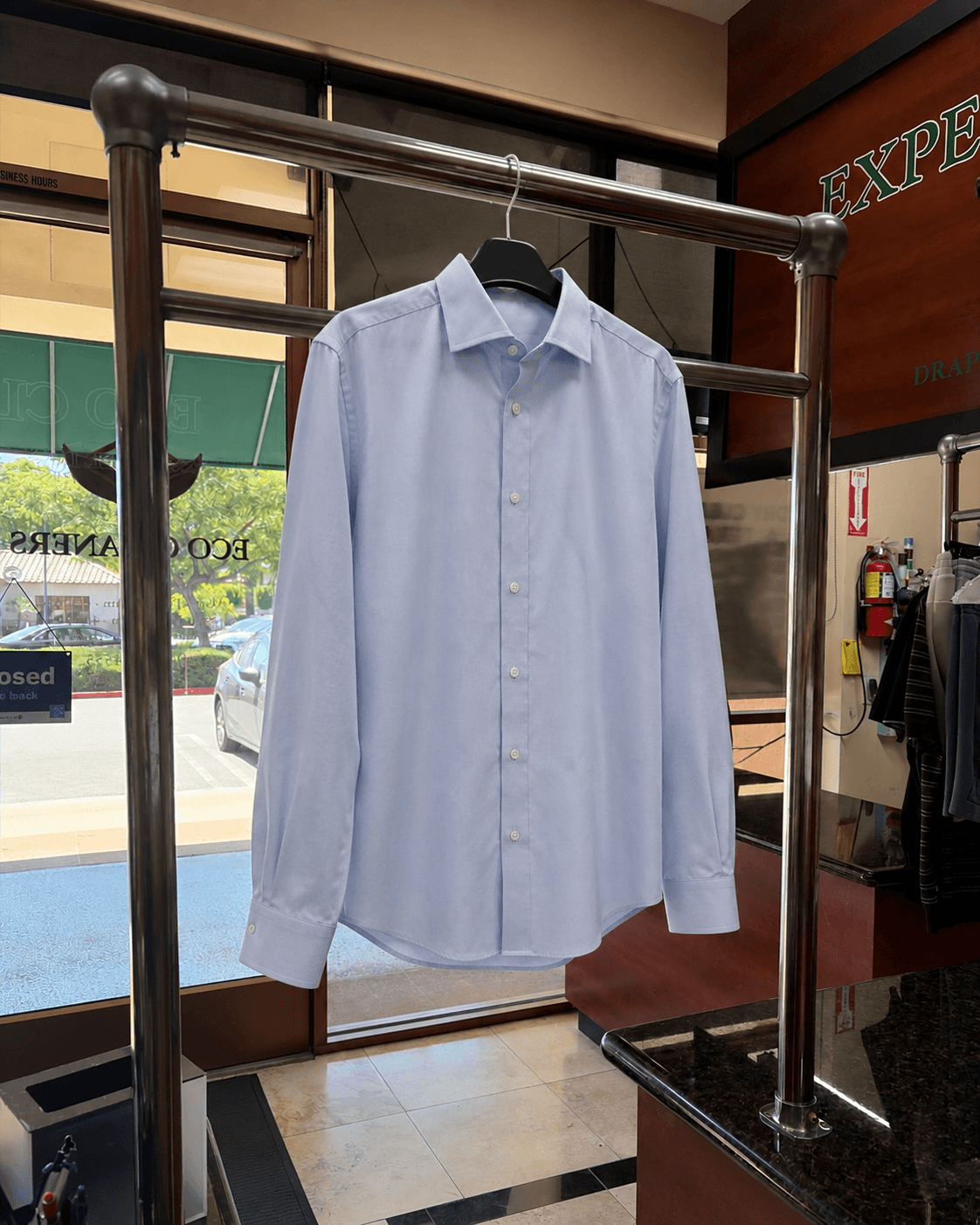 Garment after professional stain treatment