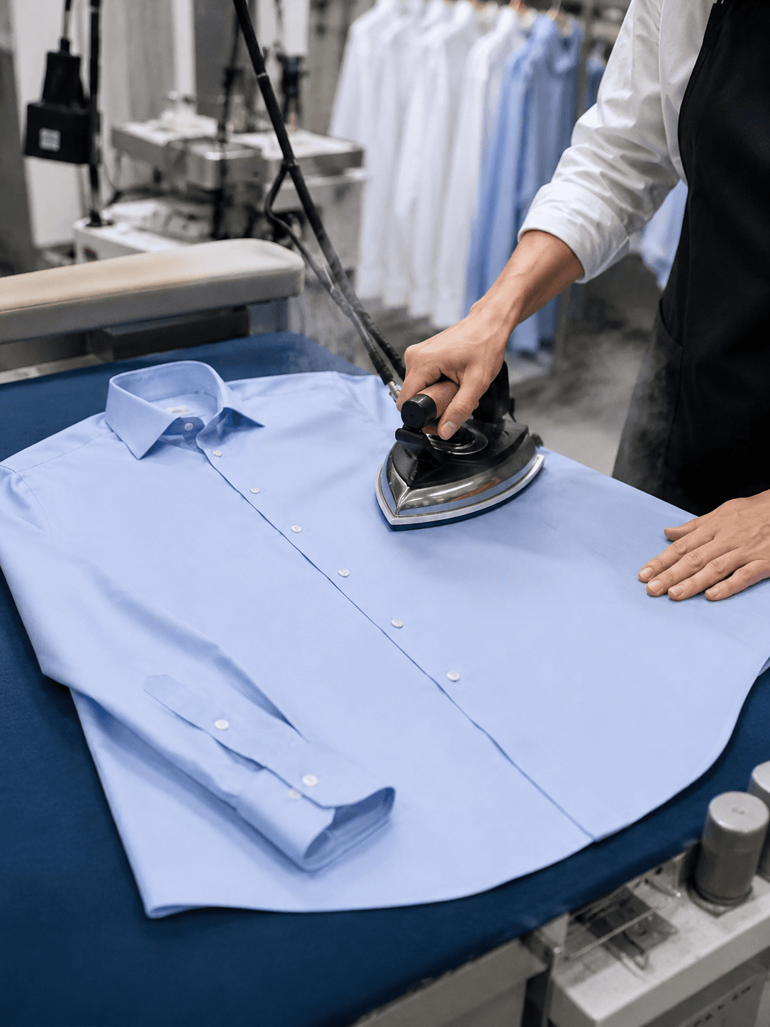 Professional shirt laundry and pressing at Eco Cleaners