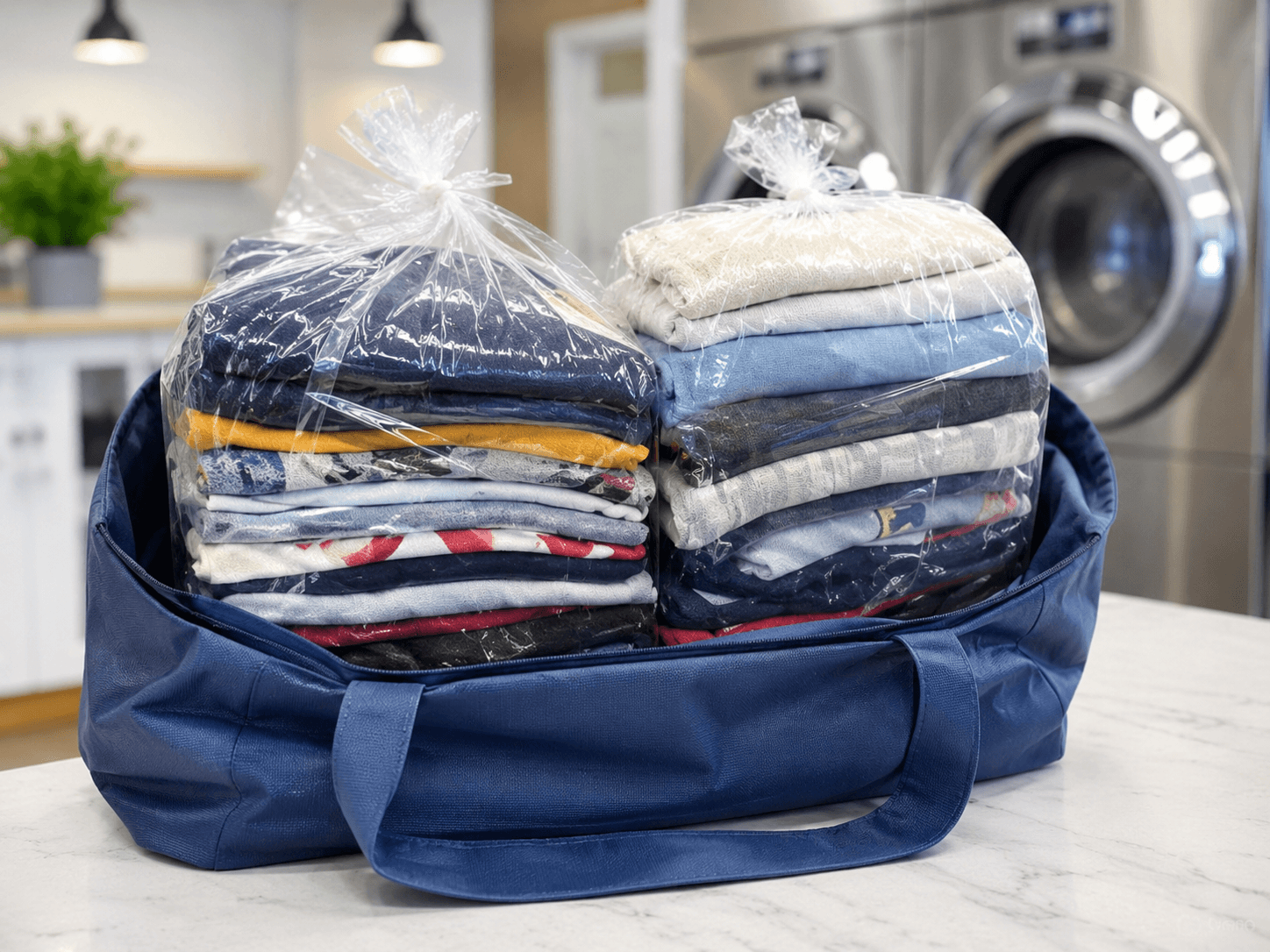 Wash and fold laundry service at Eco Cleaners